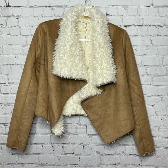PIKO 1988 Vegan Fur and Suede Draped Front Jacket size Small - Picture 10 of 11